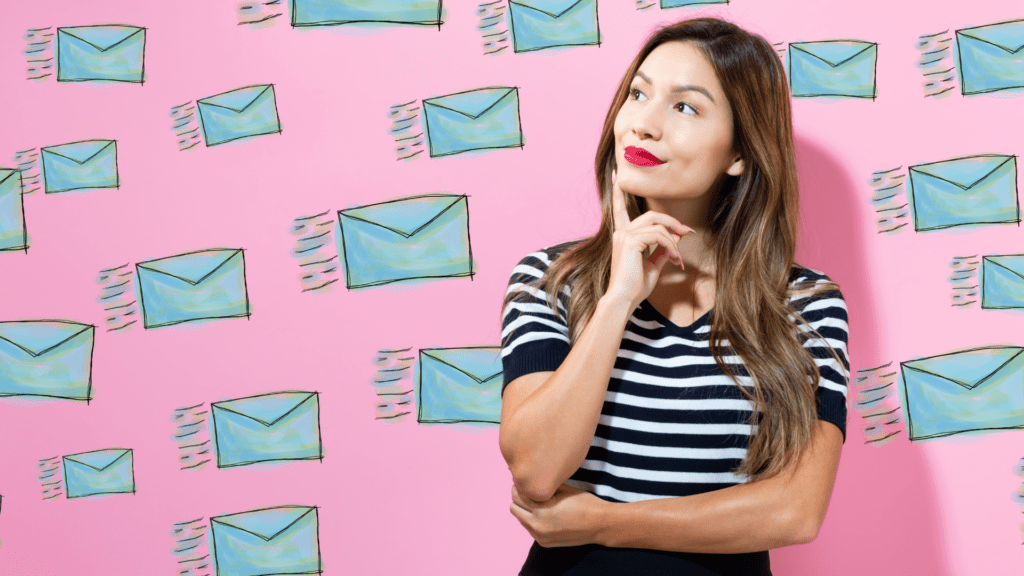 Girl considering her email marketing content